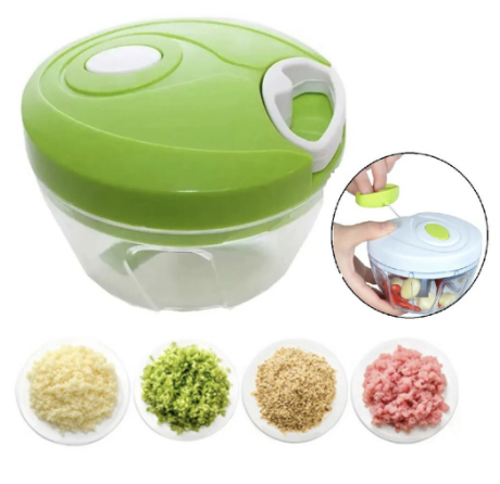 Mini Processador - Triturador de Alimentos Manual 3 Lâminas